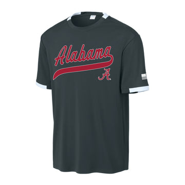 The Alabama Baseball Script | Youth Iron Grey/ White Tee