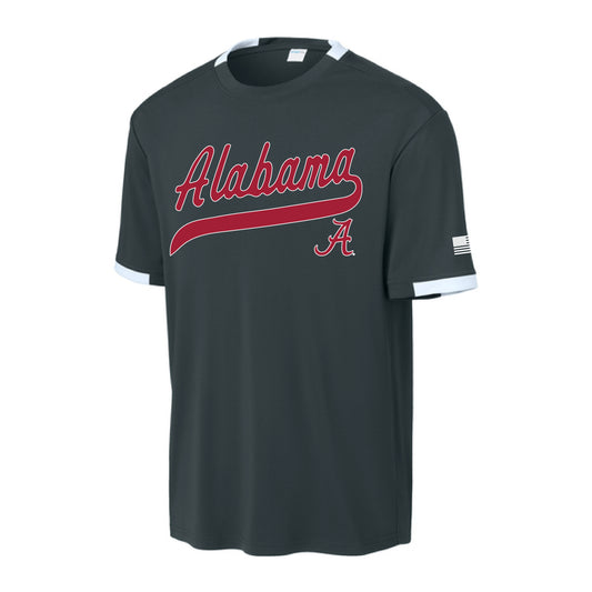 The Alabama Baseball Script | Youth Iron Grey/ White Tee
