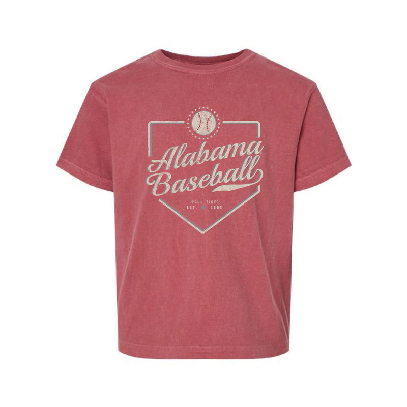 The Alabama Baseball Plate | Youth Crimson Tee