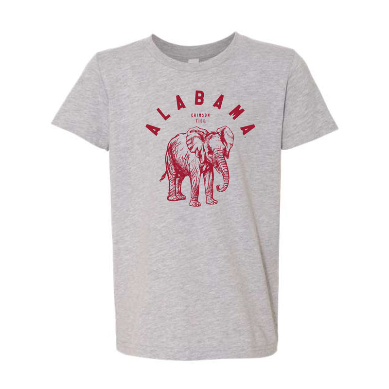 The Alabama Crimson Tide Elephant | Athletic Heather Kids Short Sleeve