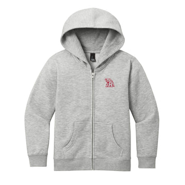 The Alabama Elephant A Logo Outline | Embroidered Youth Light Heather Grey Hoodie