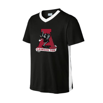 The Vintage Alabama A | Youth Black/ White V-Neck