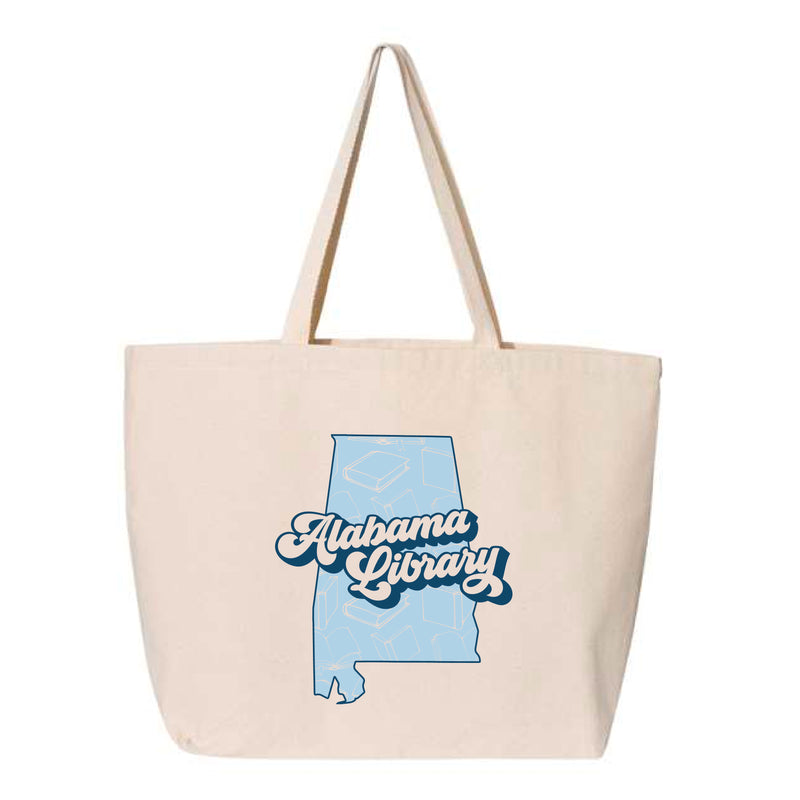 Alabama Library State  | Natural Jumbo Tote