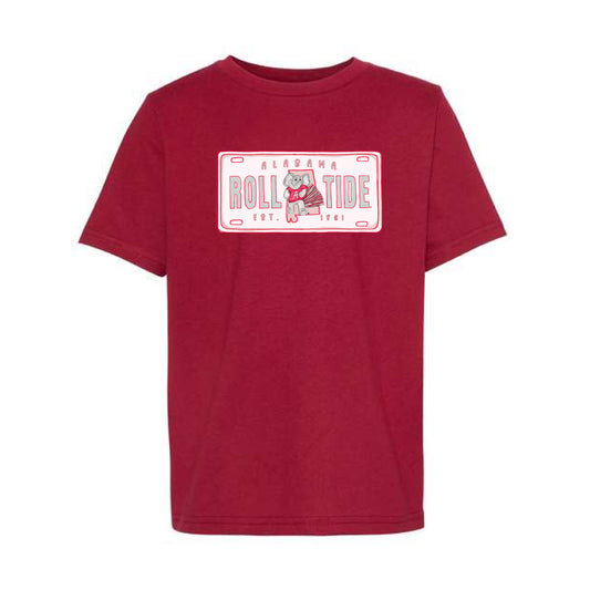The Alabama License Plate | Youth Cardinal Tee