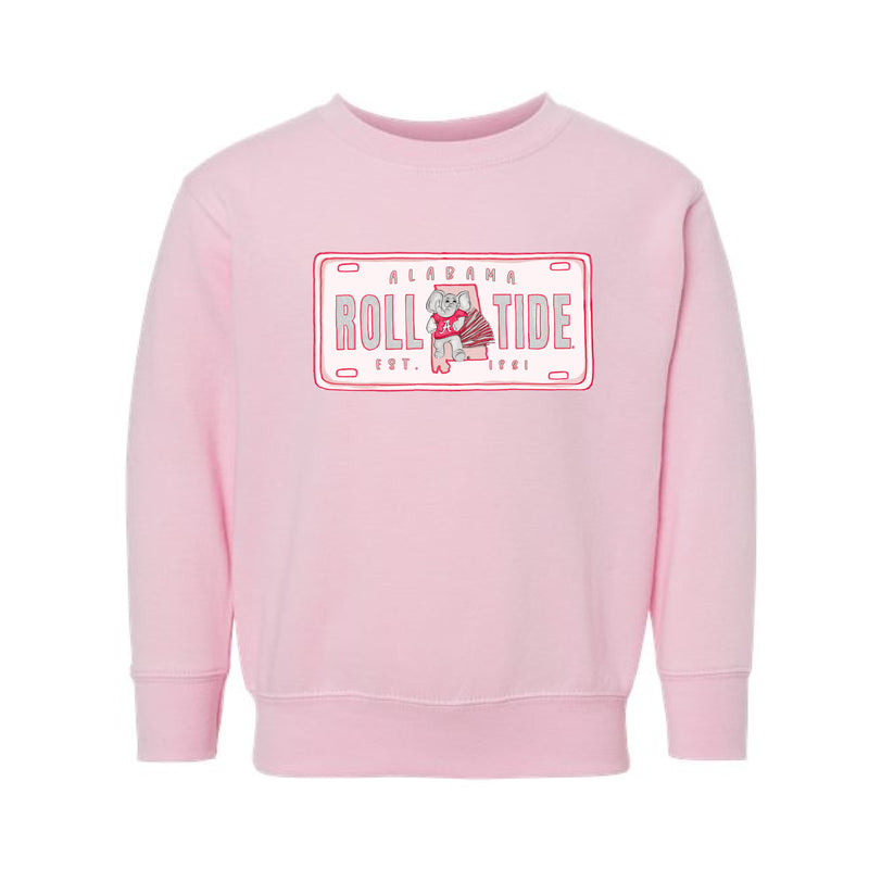 The Alabama License Plate | Toddler Pink Sweatshirt