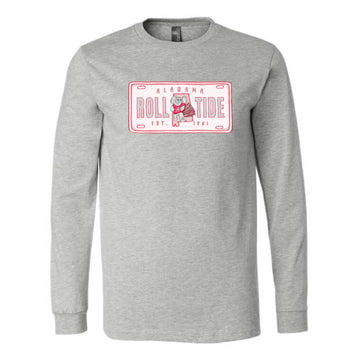 The Alabama License Plate | Athletic Heather Long Sleeve Tee