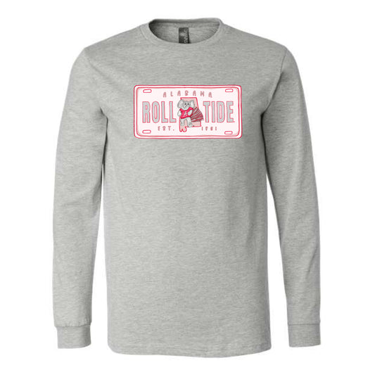 The Alabama License Plate | Athletic Heather Long Sleeve Tee