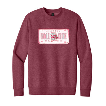 The Alabama License Plate | Heather Cardinal Sweatshirt