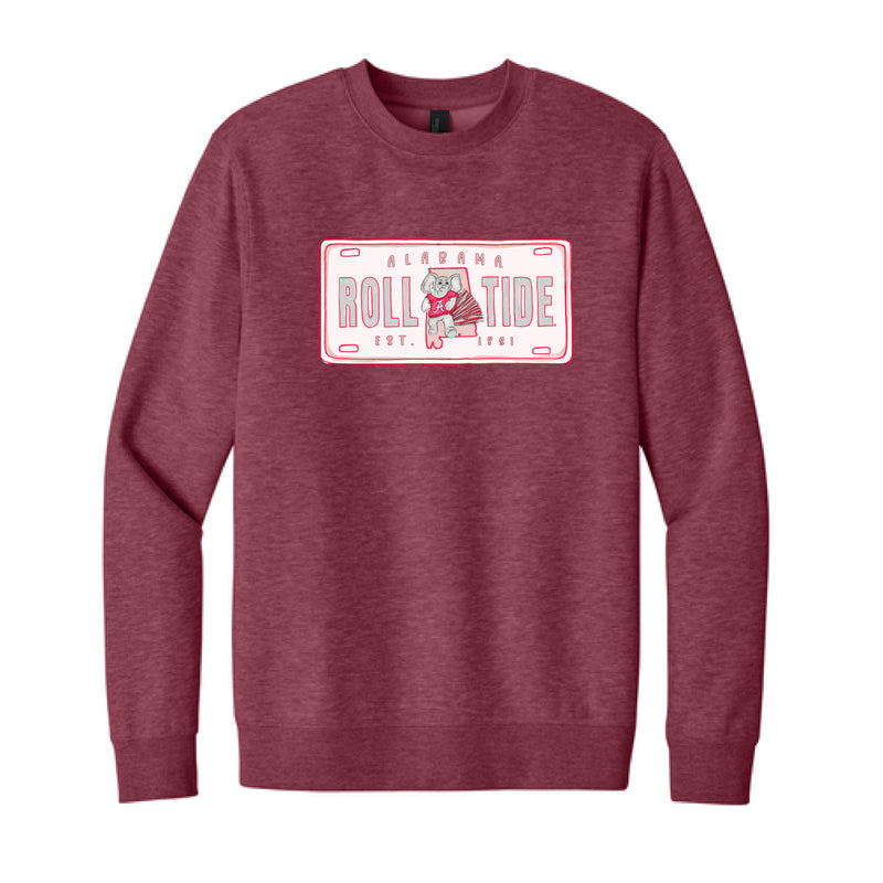 The Alabama License Plate | Heather Cardinal Sweatshirt