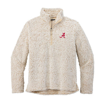 The Alabama A Logo | Embroidered Oatmeal Heather 1/4 Zip Fleece