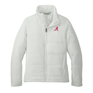 The Alabama A Logo | Embroidered Marshmallow Puffer Jacket