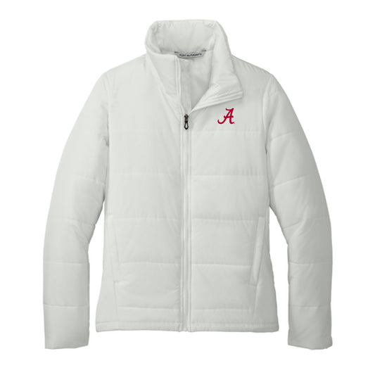The Alabama A Logo | Embroidered Marshmallow Puffer Jacket