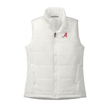 The Alabama A Logo | Embroidered Marshmallow Puffer Vest