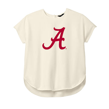 The Alabama A Logo | Ivory Chiffon Crepe Tee