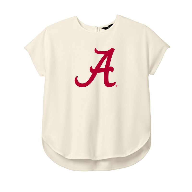 The Alabama A Logo | Ivory Chiffon Crepe Tee