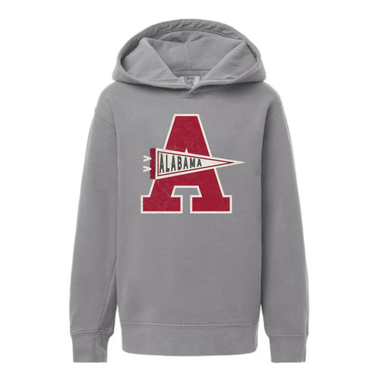 The Alabama Pennant A | Youth Grey Hoodie