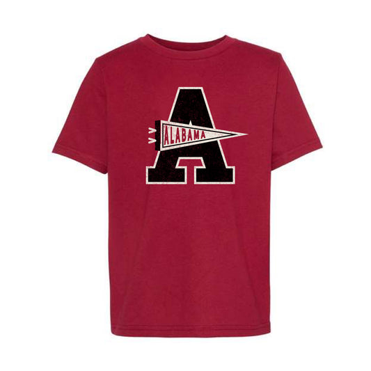 The Alabama Pennant A | Youth Cardinal Tee