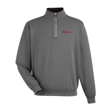 The Alabama Script Logo | Embroidered Dark Shadow Grey 1/4 Pullover