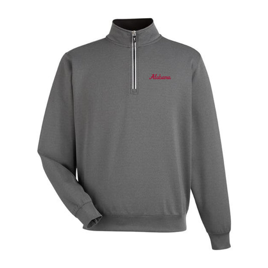 The Alabama Script Logo | Embroidered Dark Shadow Grey 1/4 Pullover