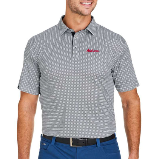 The Alabama Script Logo | Embroidered Glacier Black Polo