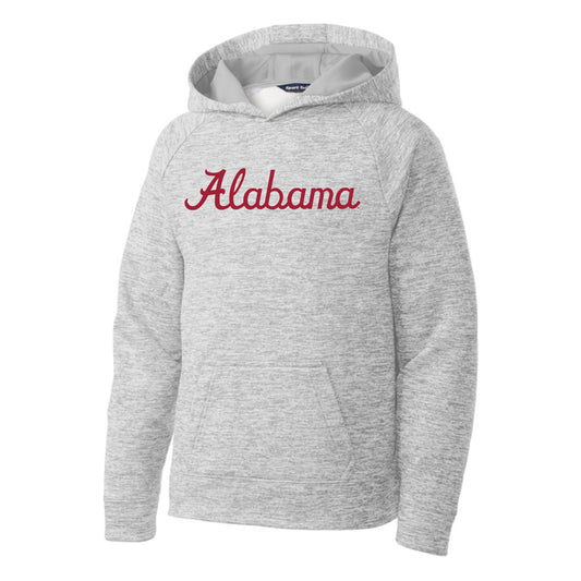 The Alabama Script Logo | Youth Silver Electric Hoodie