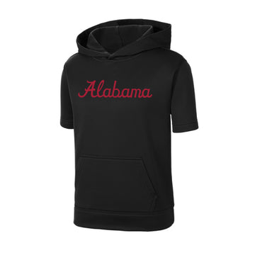 The Alabama Script Logo | Youth Black Short Sleeve Hoodie