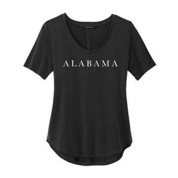 The Alabama Serif | Black Relaxed Scoop Tee