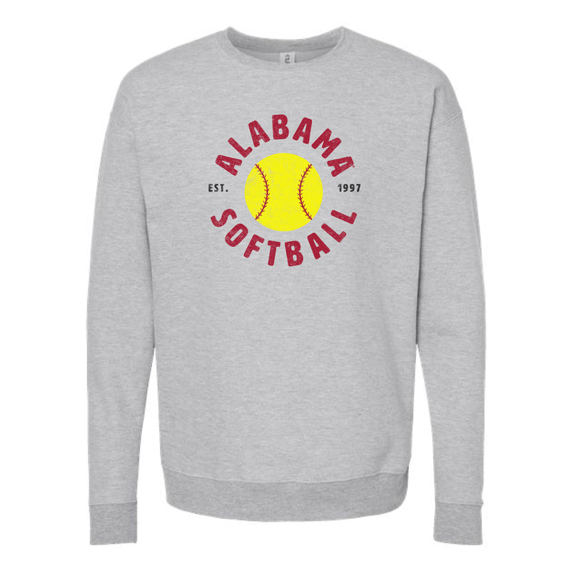 The Alabama Softball Est | Adult Heather Grey Sweatshirt