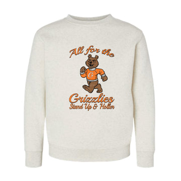 The All For The Grizzlies | Natural Heather Youth Crewneck Sweatshirt