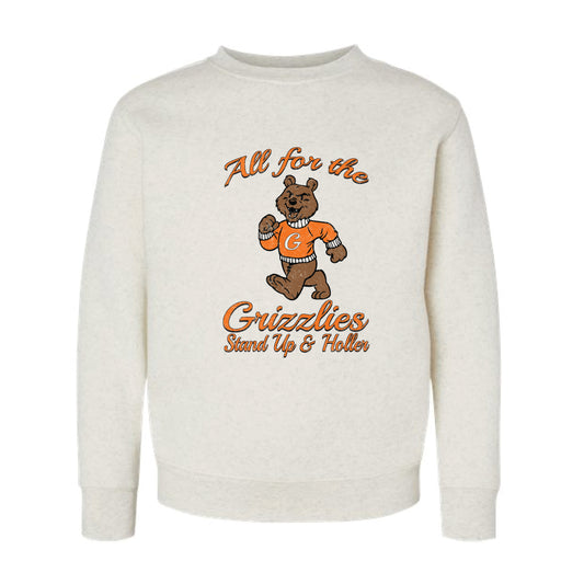 The All For The Grizzlies | Natural Heather Youth Crewneck Sweatshirt
