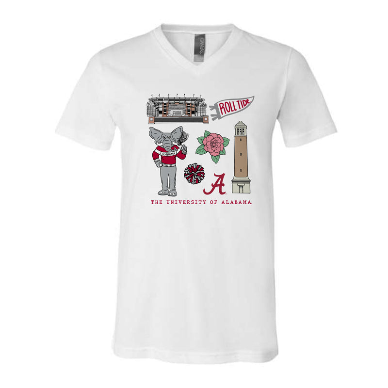 The All Things Alabama | White V-Neck
