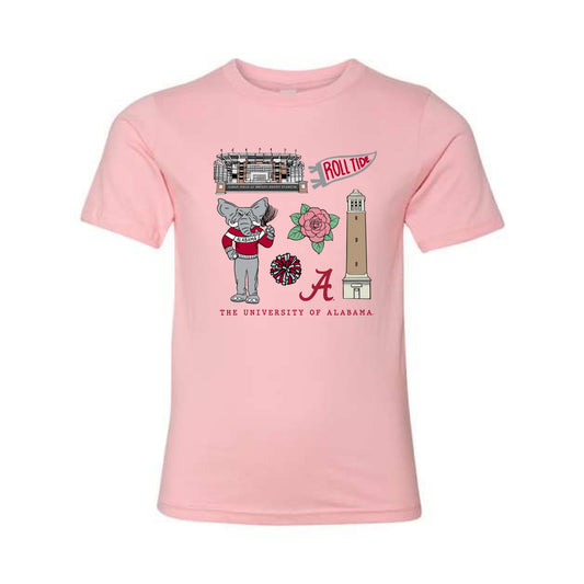 The All Things Alabama | Youth Light Pink Tee
