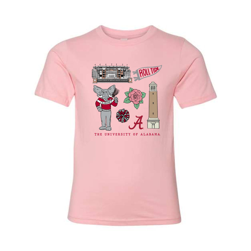 The All Things Alabama | Youth Light Pink Tee