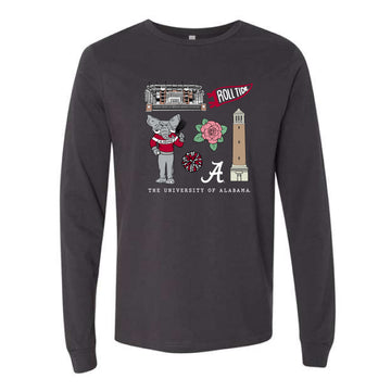 The All Things Alabama | Dark Grey Long Sleeve Tee