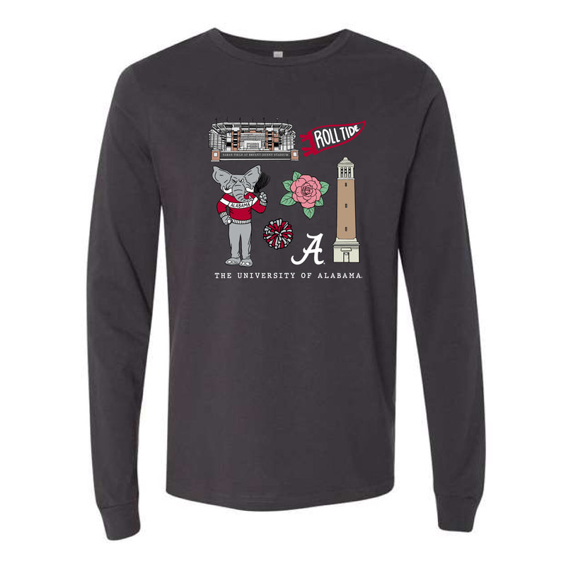 The All Things Alabama | Dark Grey Long Sleeve Tee