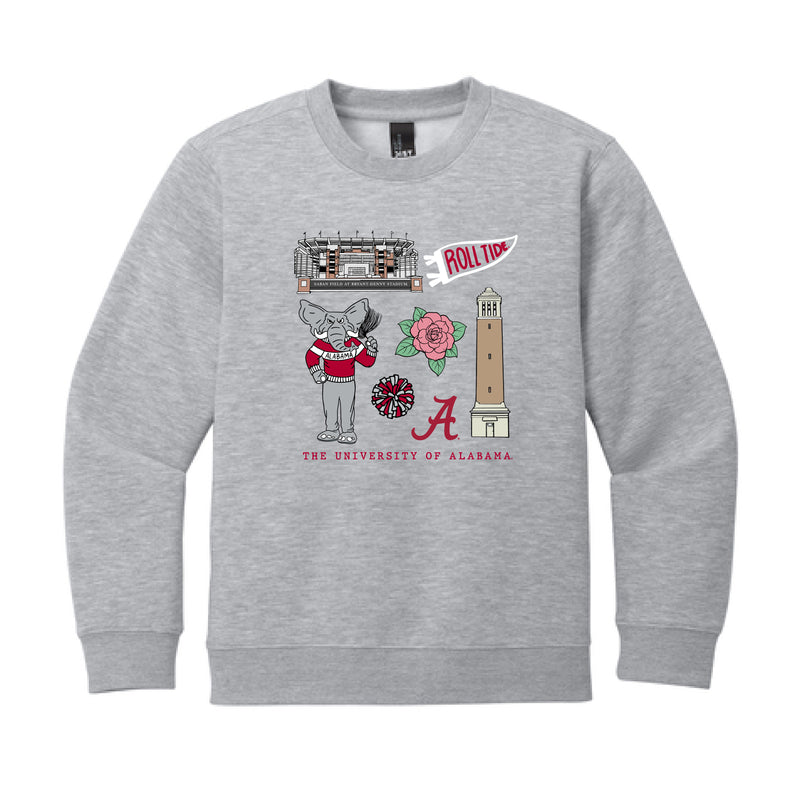 The All Things Alabama | Youth Light Heather Grey Sweatshirt
