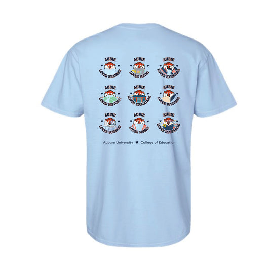 The All Things Aubie Loves Education | Adult Hydrangea Tee