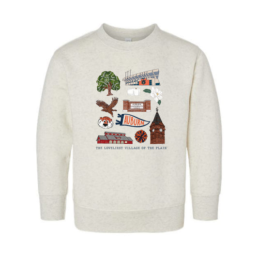 The All Things Auburn | Toddler Natural Heather Crewneck Sweatshirt