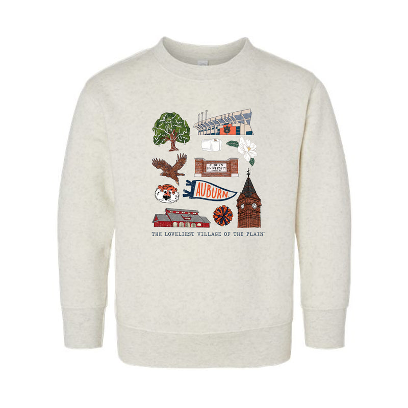 The All Things Auburn | Toddler Natural Heather Crewneck Sweatshirt
