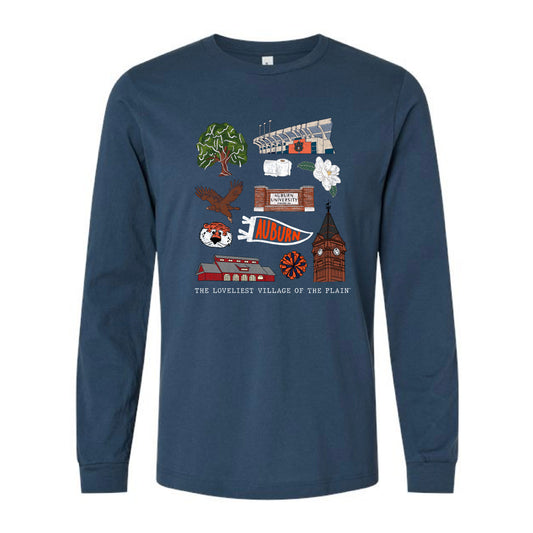The All Things Auburn | Vintage Navy Long Sleeve Tee