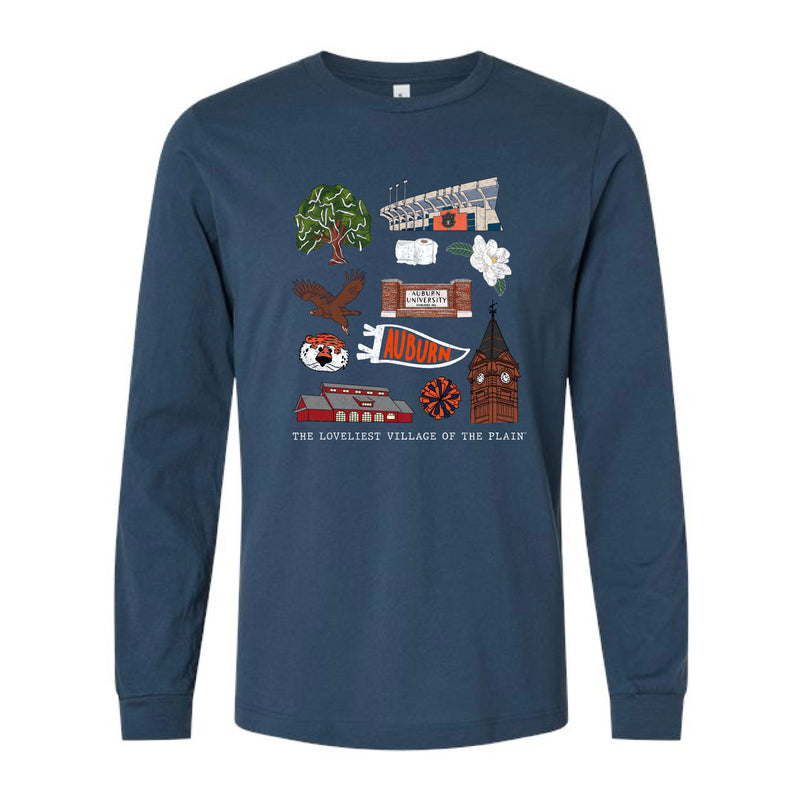 The All Things Auburn | Vintage Navy Long Sleeve Tee