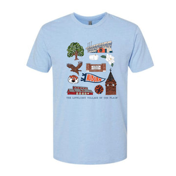 The All Things Auburn | Heather Columbia Blue Tee