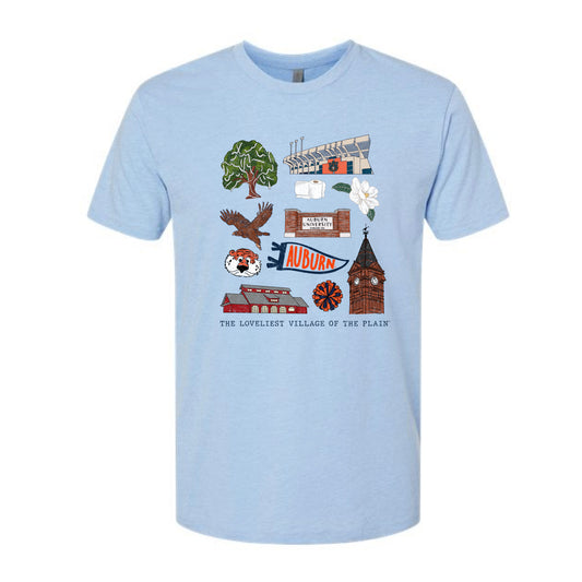 The All Things Auburn | Heather Columbia Blue Tee