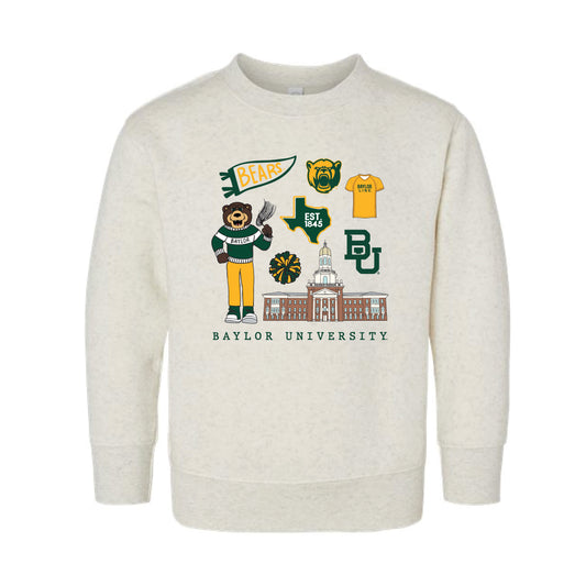 The All Things Baylor | Toddler Natural Heather Sweatshirt