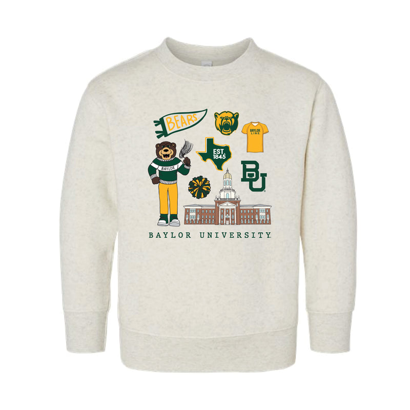 The All Things Baylor | Toddler Natural Heather Sweatshirt