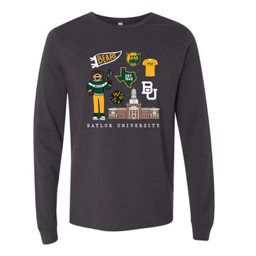 The All Things Baylor | Dark Grey Long Sleeve