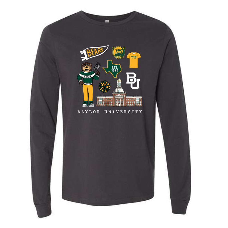 The All Things Baylor | Dark Grey Long Sleeve