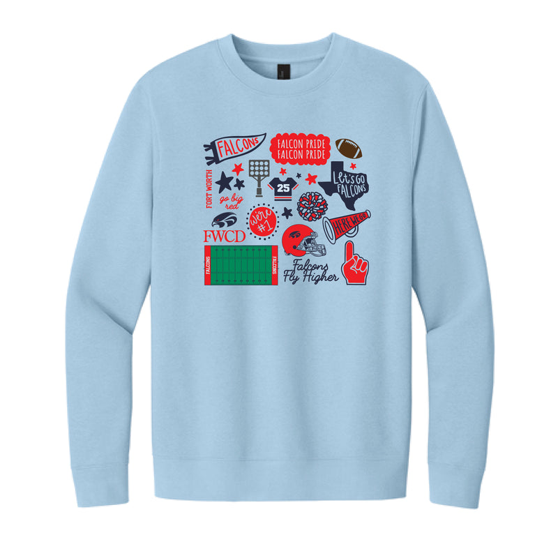 The All Things Fort Worth | Ice Blue Crewneck Sweatshirt