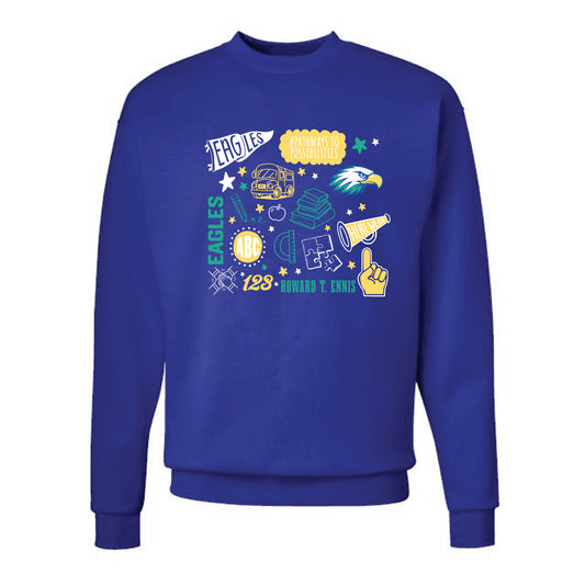 The All Things HTE | Adult Royal Crewneck Sweatshirt