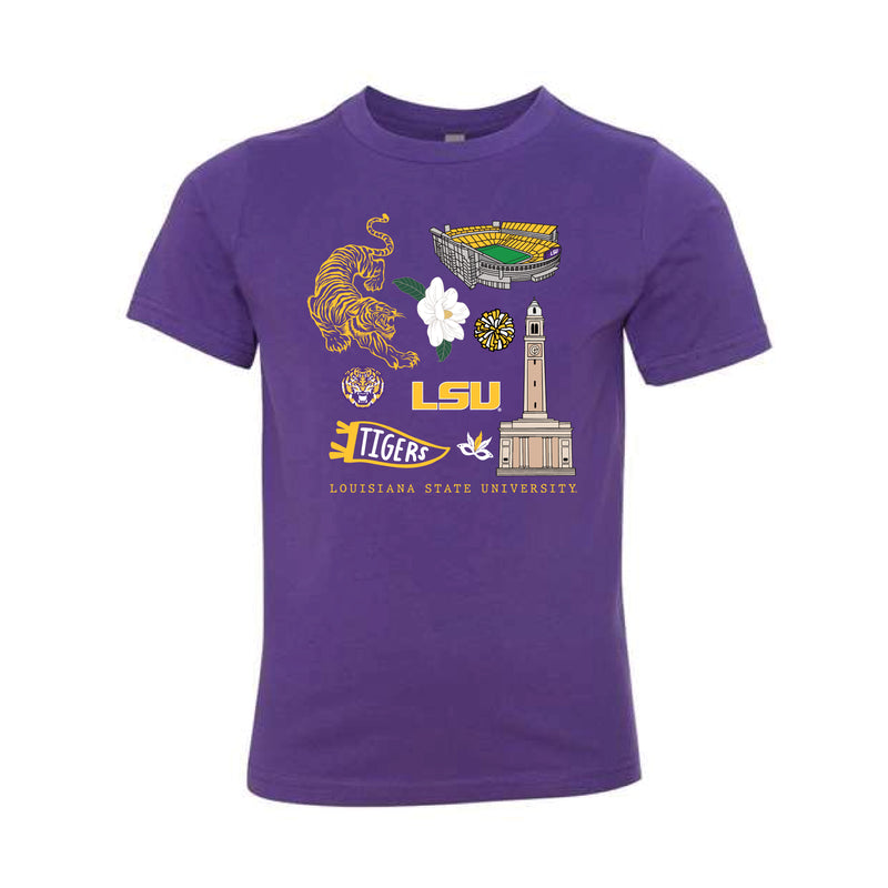 The All Things LSU | Youth Purple Rush Tee